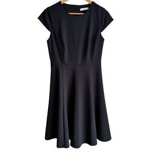 Ricki's Fit & Flare Little Black Dress 8 M Short Sleeve Below Knee Classic EUC!